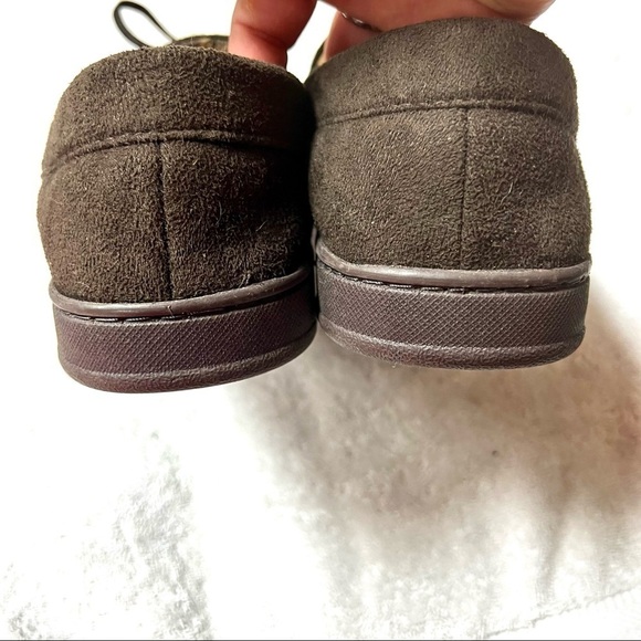 LEVI’S Men's Suede Chocolate brown Moccasin Slippers fleece size 7-8 - Picture 5 of 9